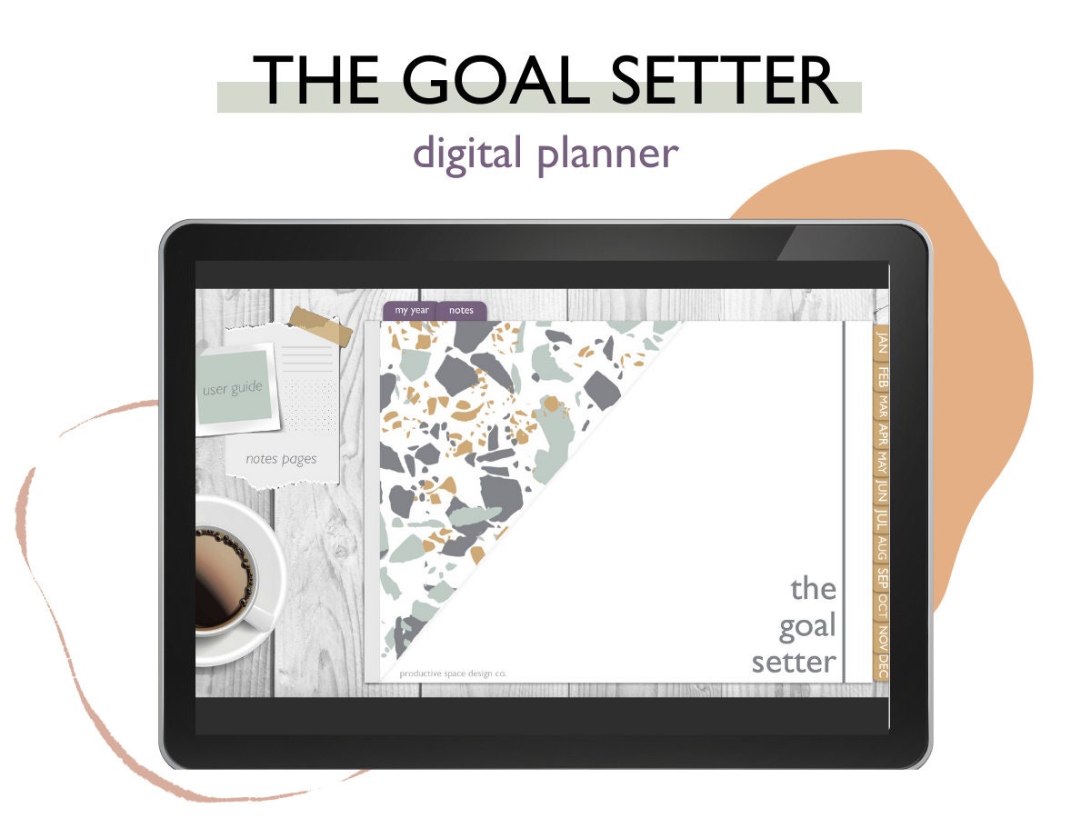 UNDATED Digital Planner Set - The Goal Setter Planner for GoodNotes and PDF - Monthly, Weekly Templates & Digital Stickers