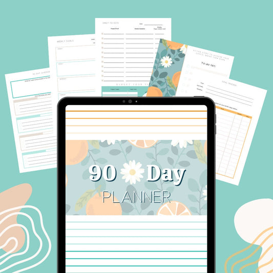 The 90 Day Planner - Printable & Digital [Undated, Monthly, Weekly, Daily]
